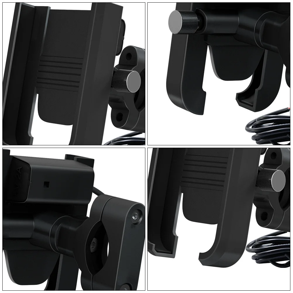Mobile Phone Holders Car Charging Handlebar Mount Clip USB Motorcycle Aluminum Alloy Durable Mounts GPS Navigation Bracket