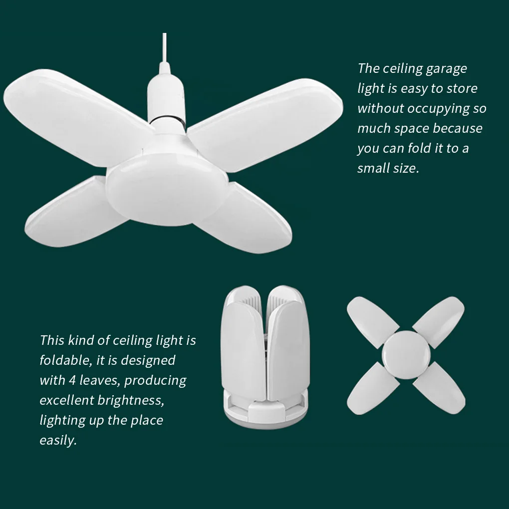 

Mini Folding Led Lamp Light Bulb 28W 6500K Cold White 85-265V Super-Bright Ceiling Fan Foldable Led Bulb For Ceiling Garage 1pcs