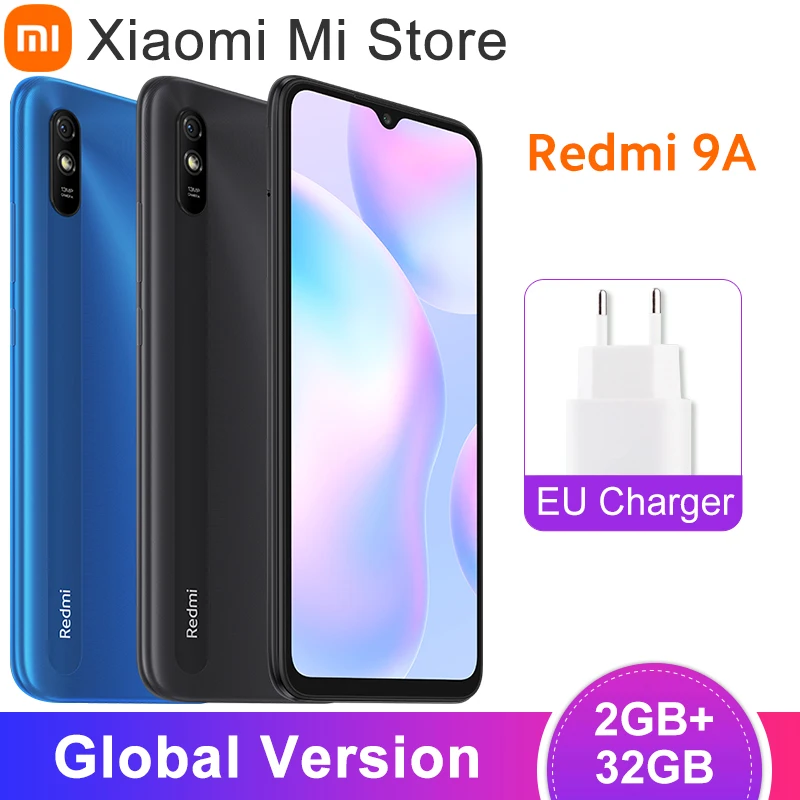 Najtaniej Nowa Globalna Wersja Xiaomi Redmi 9A Telefon Komórkowy 2GB 32GB MTK Helio G25 Octa Core 6.53