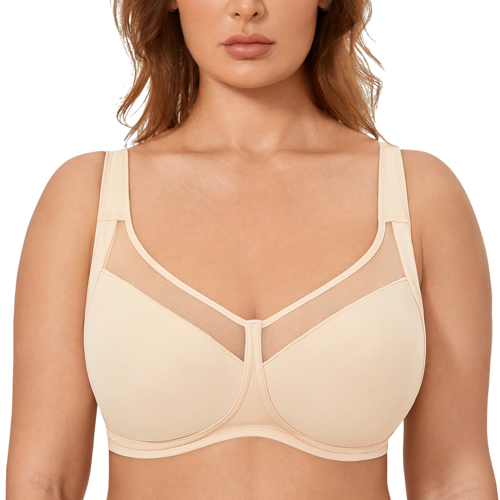 Women's Minimizer Plus Size Full Coverage Wireless Unlined Support Bras