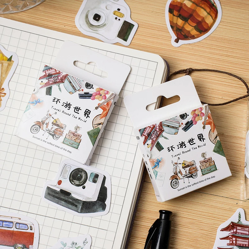 

56 packs wholesale Small items cute cartoon Box Package stickers fun simple material decoration stickers scrapbooking