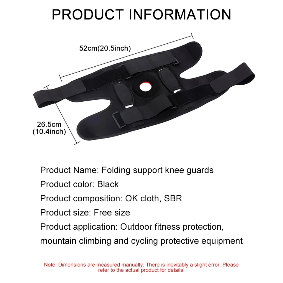 1 Шт. Ортопедическая Регулируемая Поддержка Колена Черная Ткань OK SBR