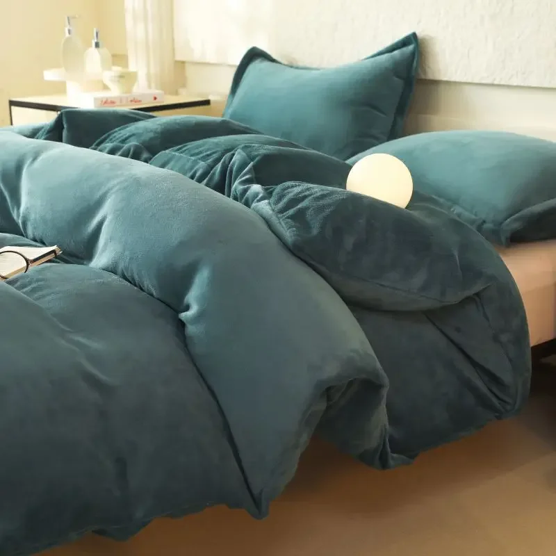 Зимний класс А двустороннее пододеяльник из молочного флиса цельная простыня