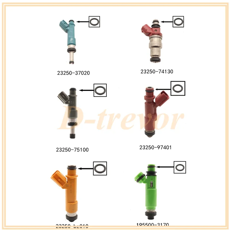 Для Toyota Lexus Mazda Mitsubishi 90% модели 500 шт. резиновые решетки топливной форсунки диаметр