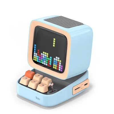 

Amazon hot Divoom ditoo Portable Creative Wireless Stereo Speaker support FM TF AUX USB cute girl mini creative small speaker