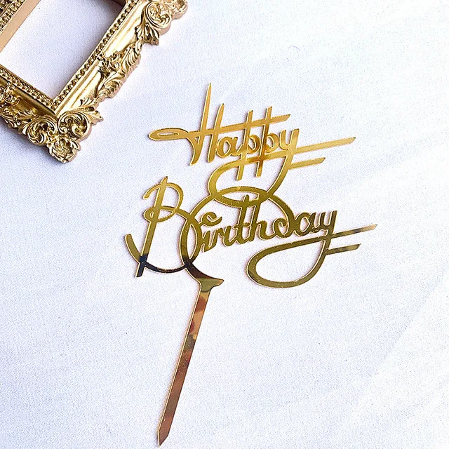 

Золотые акриловые топперы для торта MJCakedecor