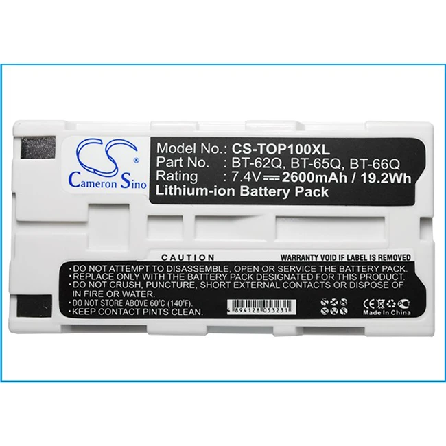 

CS 2600mAh Battery For Topcon FC-2500 GMS-2 GPT-7000i GPT-7500 GPT-9000 GPT9000A GTS-750 GTS-751 GTS-900 RC-3 GPT-7501 GPT-7502