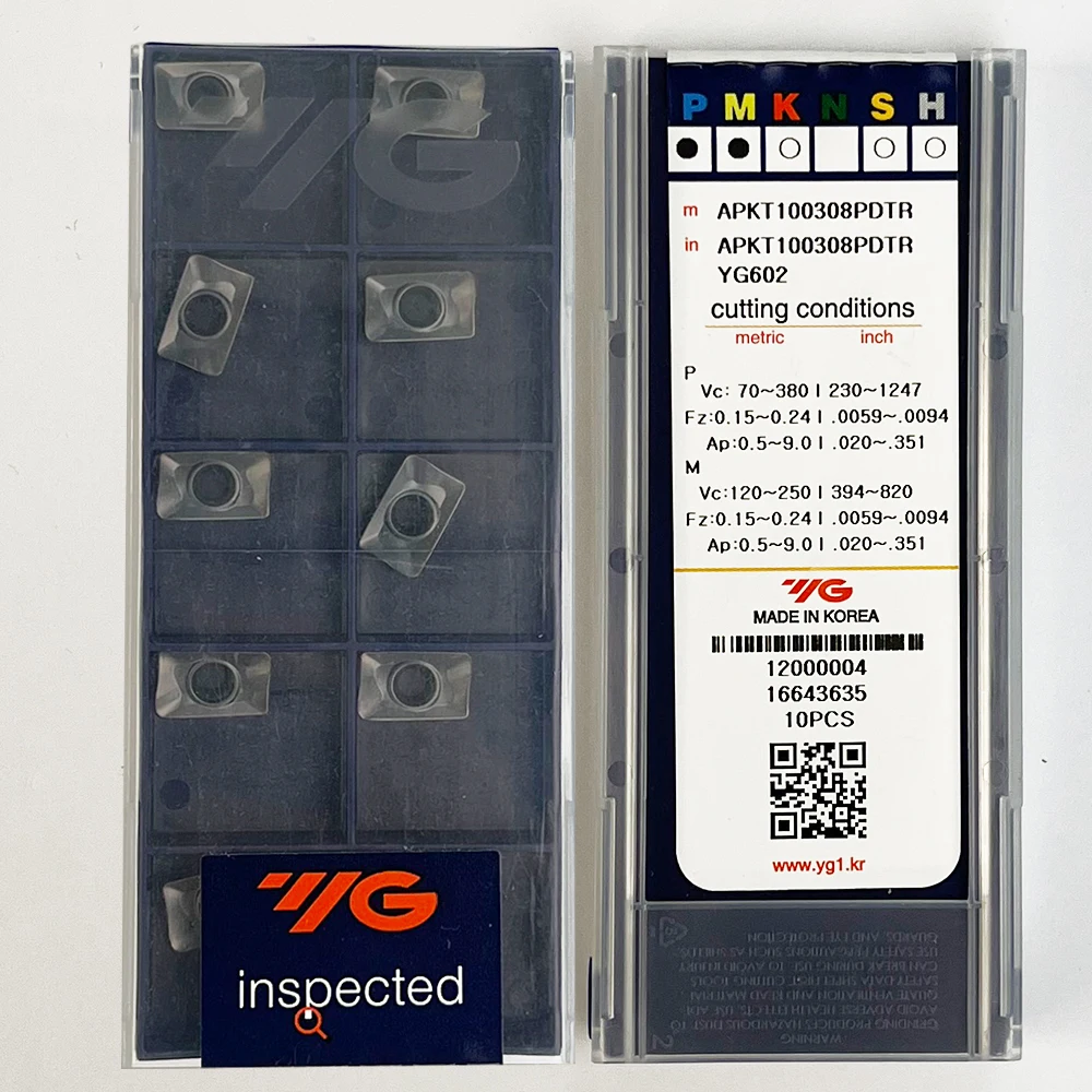 

HUAZHICHUN APKT100308PDTR YG602 карбидные вставки внутренние, токарный инструмент