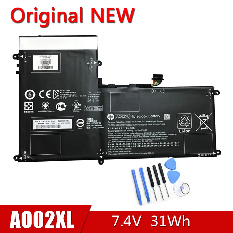 

AO02XL NEW Original Battery HSTNN-C78C For HP ElitePad 1000 G2 HSTNN-LB5O 728250-1C1 728558-005 728250-421 A002XL 7.4V 31Wh