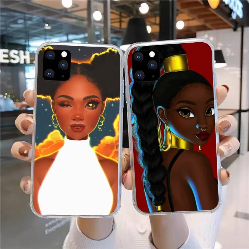 Черный чехол для телефона Melanin Poppin для девушек, чехол для Huawei P50 P40 P30 Pro Mate 40 30 Pro Nova 8 8i Y7P Honor, прозрачный