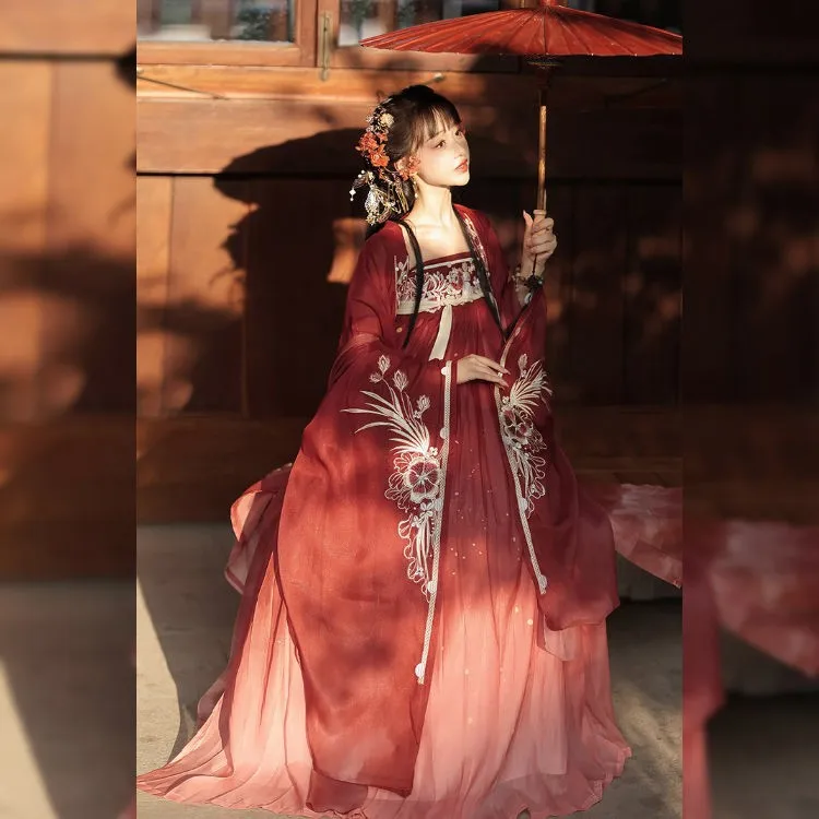 Новая вышивка Hanfu тяжелой промышленности изысканная рубашка с большими рукавами