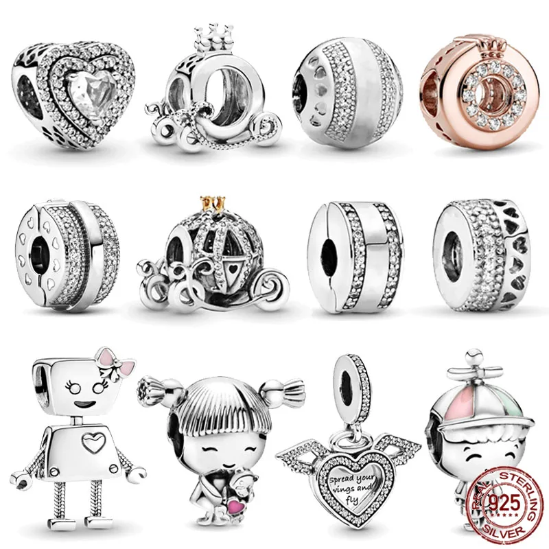 

New 925Sterling Silver Hot Air Balloon Classic Geometric Lines Wrapped Elements Beaded fit Original Pandora Bracelet DIY Jewelry