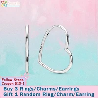 smuxin 925 sterling silver earring asymmetrical heart hoop earrings cubic zirconia statement stud earrings women earrings gift