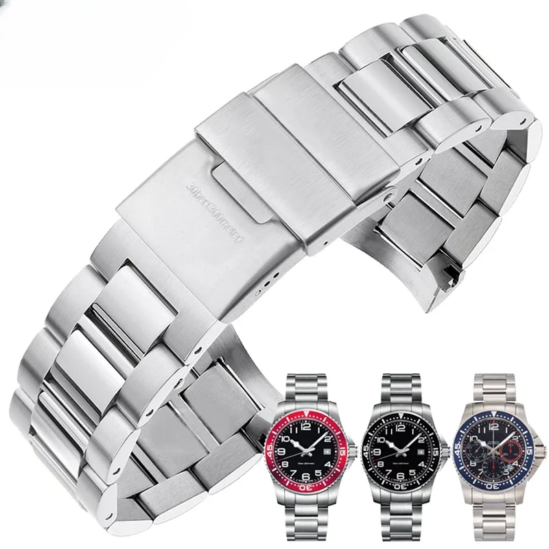 

For Longines Conquest L3.642.4 Comfort Gentleman L3.781.4 Arc Interface Waterproof L3.782.4 Men Solid Stainless Steel Watchbands
