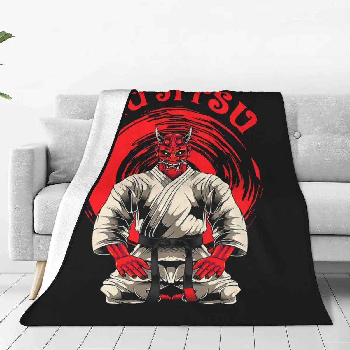 

Brazilian Jiu Jitsu Oni Demon Blankets Fleece Throw Blanket Summer Air Conditioning Decoration Lightweight Bedspreads