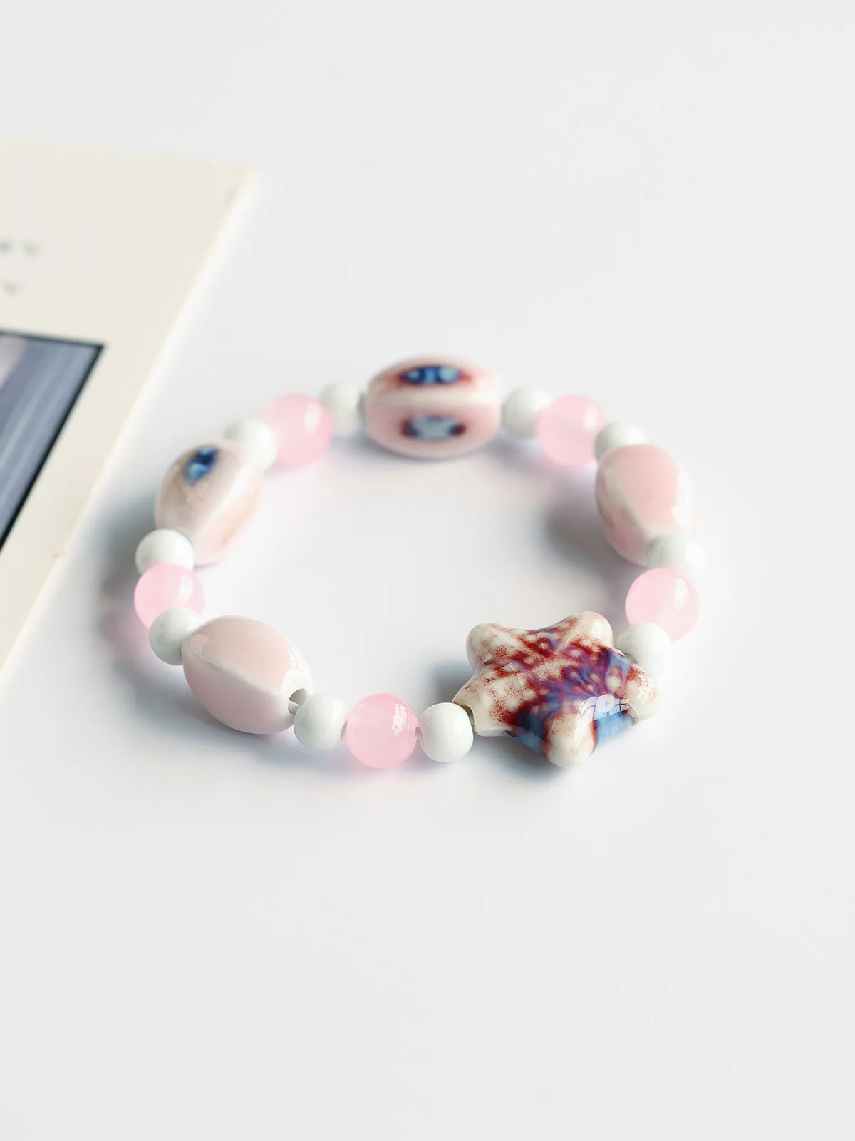 Художественный девчачий керамический браслет Цзиндэчжэнь фарфоровые бусины для