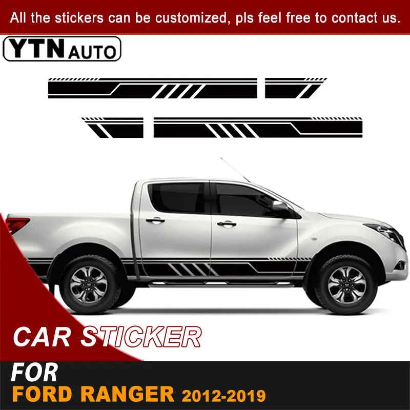 Полосатые наклейки на боковые двери гоночного автомобиля графические виниловые