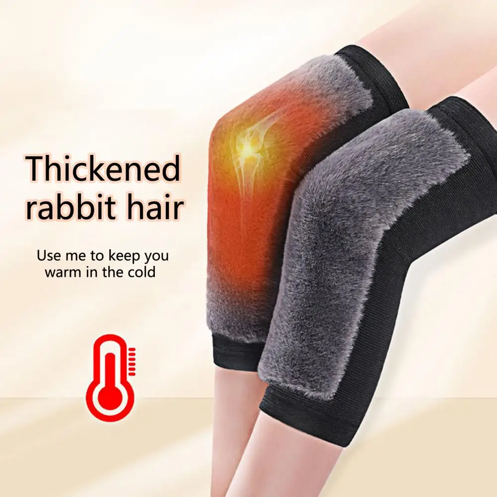 

Knee Warmers 1 Pair Helpful Anti-skid Plush Sports Health Cashmere Warm Knee Pads for Winter Sports