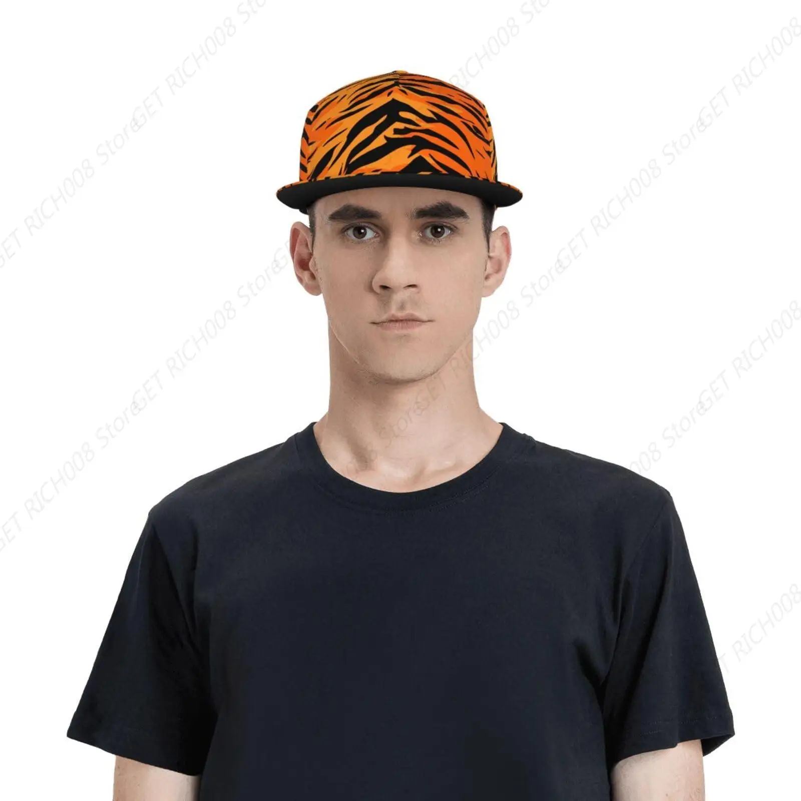 Тигровая полоса с животным принтом для женщин и мужчин Snapback плоскими полями