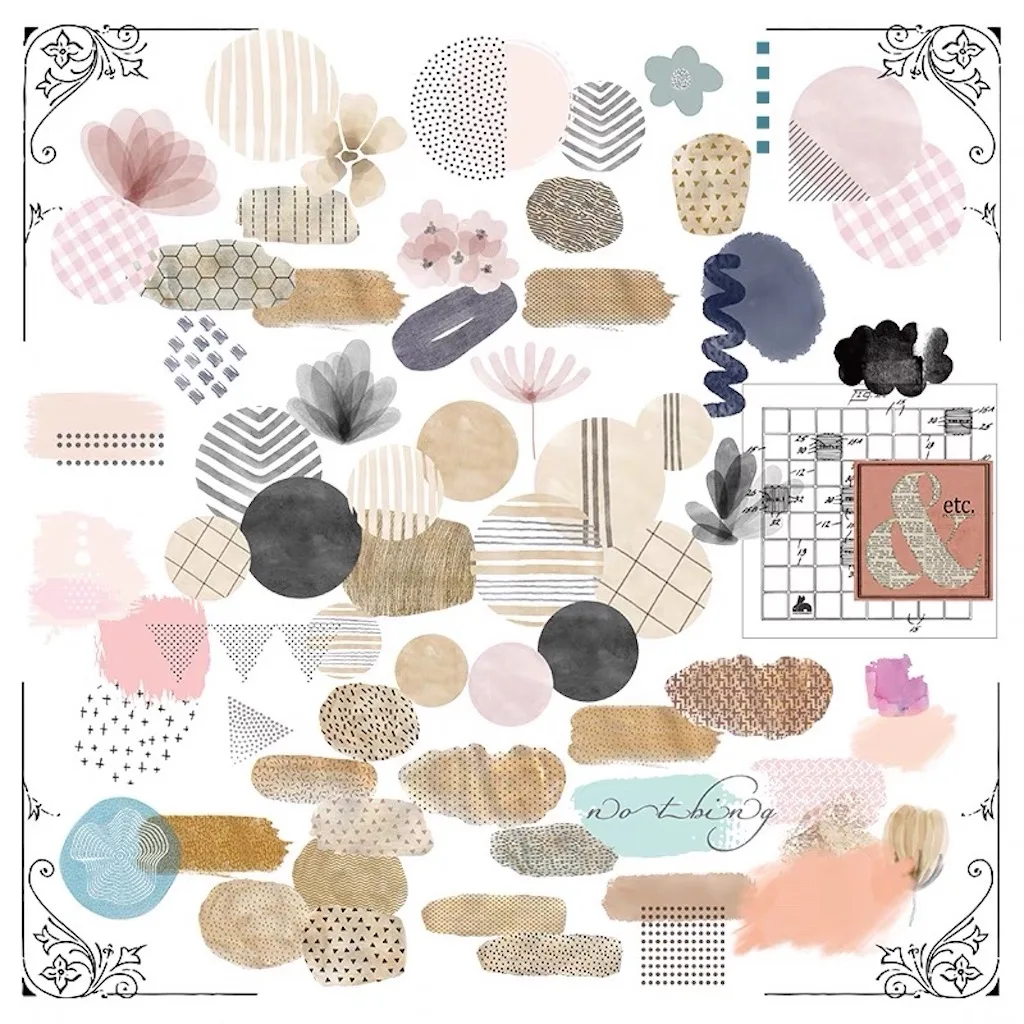 

50 Decor Stickers For Scrapbook Transparent Paper