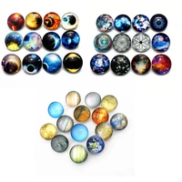 mixs 12pcs colourful planet universe glass snap button charms fit 18mm diy ginger braceletbangle lucky gift jewelry
