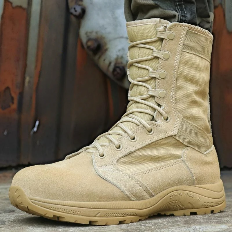 

Ботинки мужские кожаные, антискользящие, армейские боевые ботинки, тактическая тренировочная обувь, оригинал