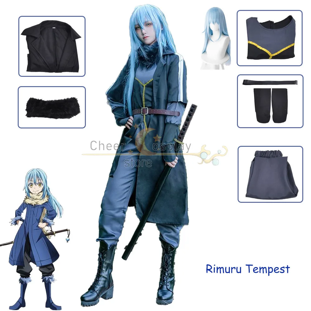 

Anime Cosplay That Time I Got Reincarnated as a Slime Rimuru Tempest Cosplay Costume Halloween Coat Trousers Belt Men Cosplay