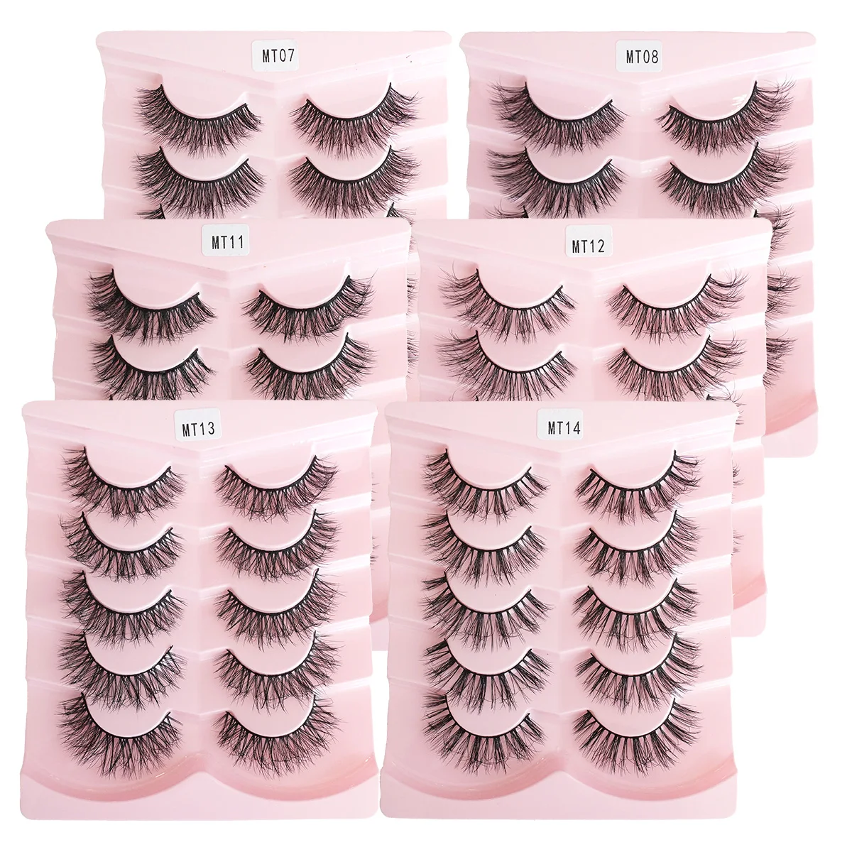 

5pairs New Natural False Eyelash 3D Volume Russian Eye Lash Extension Faux Mink Wispy Eyelashes Cilios Makeup Tool