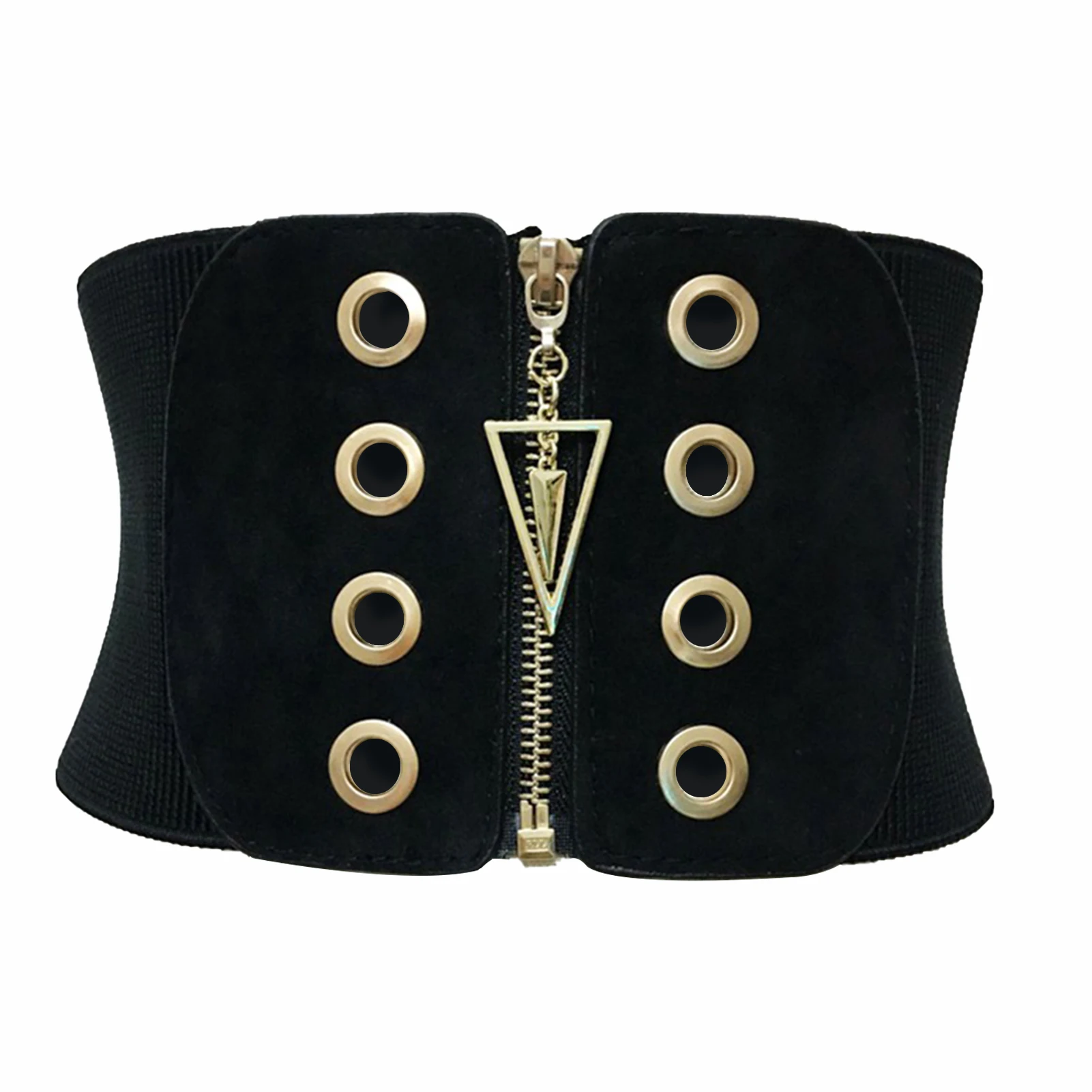 

Women High Waist Corset Belt Tummy Zipper Closure Elastic Fashion Slimming Daily Body Shaping Breathable Ultra Wide Soft Black