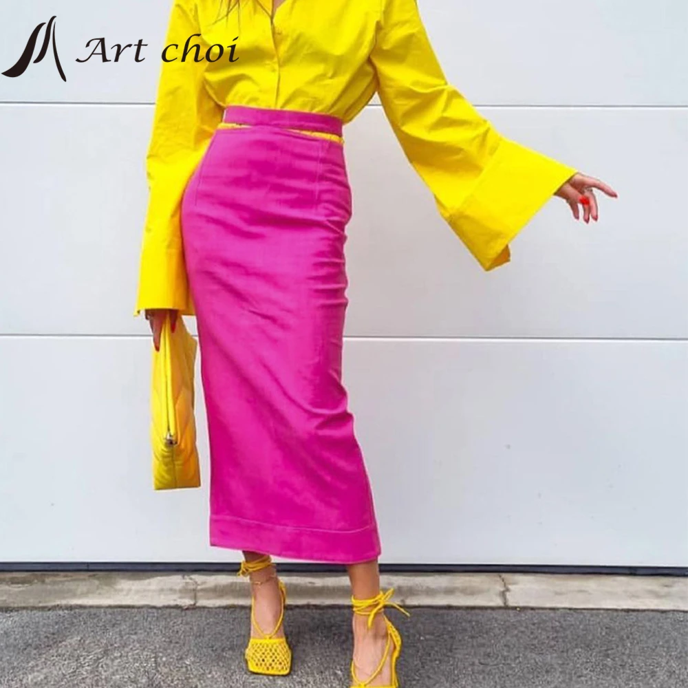 

2022 Cotton Linen Midiskirt Women Long Straight Bodycon Hip Skirts High Waist Fashion Elegant Female Outfit Sheath Bust skirt