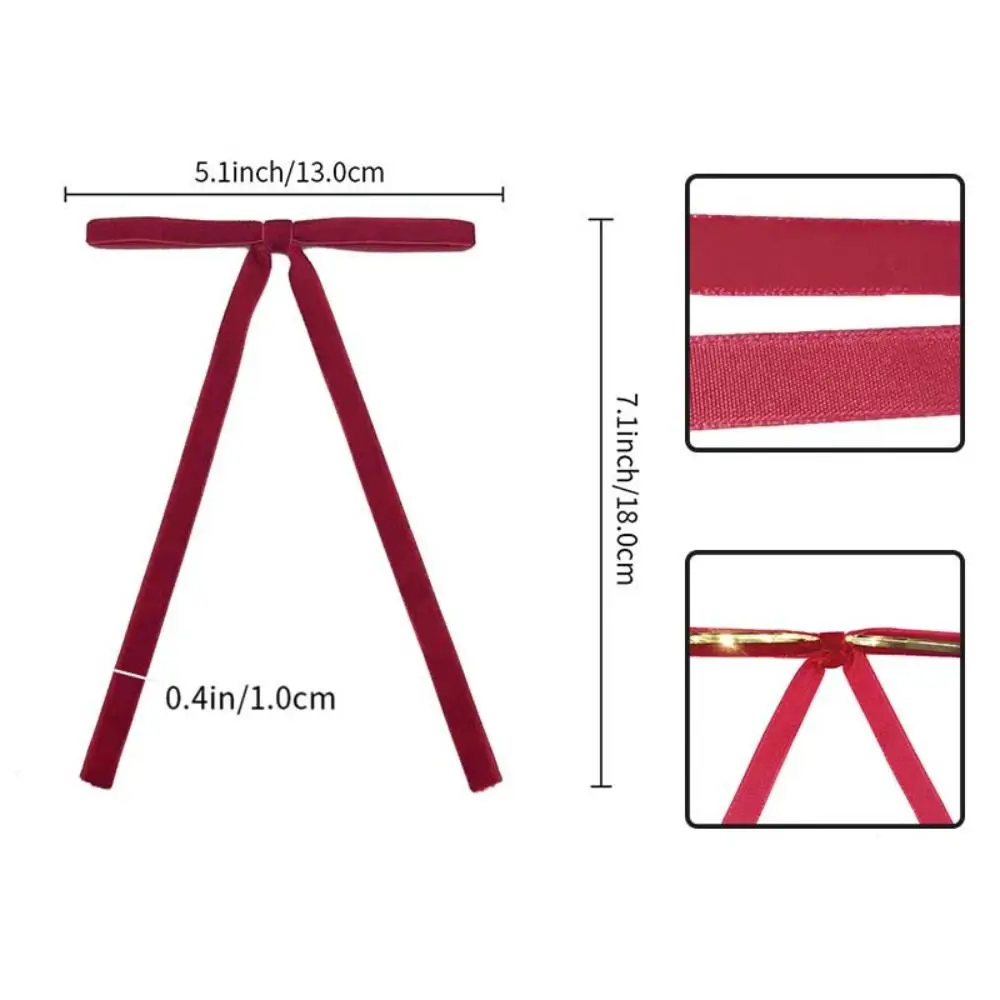 12 шт. тонкие бархатные рождественские банты с кабельным галстуком DIY
