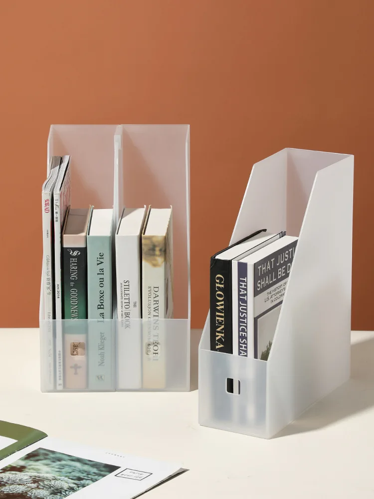 

Коробка для классификации книжных шкафов, треугольная полка для хранения, вертикальная полка для файлов, полупрозрачная настольная полка для хранения, коробка для хранения, R
