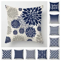 geometric dark blue pillow cover living room sofa decoration cushion cove linen for living room cushion bed outdoor