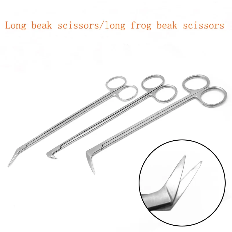Stainless steel beak scissors blood vessel scissors fine scissors carotid artery stripping set. Potts scissors
