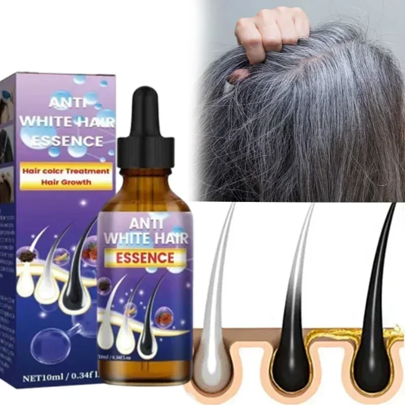 Сыворотка пераватан rambut abu-abu nutrisi perbaikan warna alami ke Hitam perawatan Rambut rontok Pria Wanita