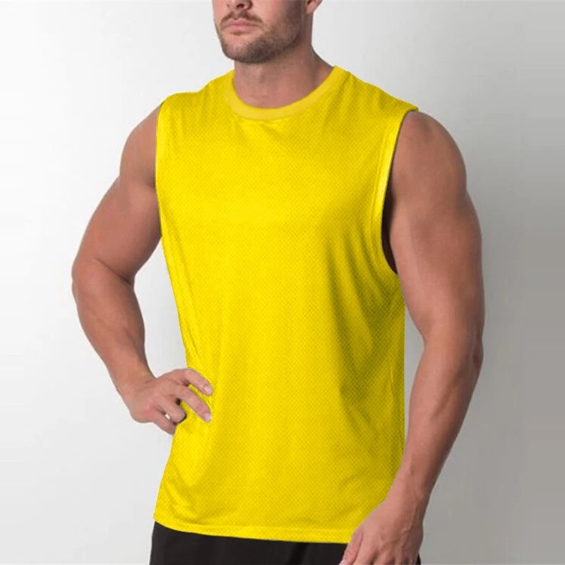 Мужская быстросохнущая майка для бодибилдинга Сетчатая футболка без рукавов