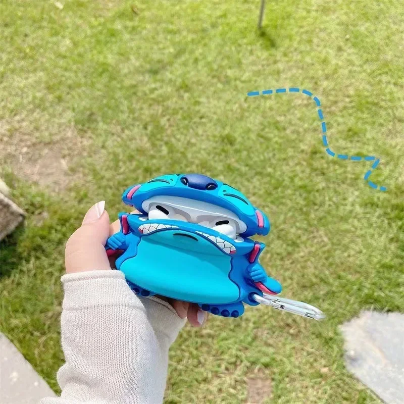 Disney Stitch 3D чехол для Apple AirPods 1 2 3 Pro мультяшный силиконовый наушников Bluetooth с крючком