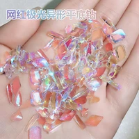 2022 popular nail accessories nail enhancement aurora shaped diamond net red flat diamond mixed diy decorative crystal 50