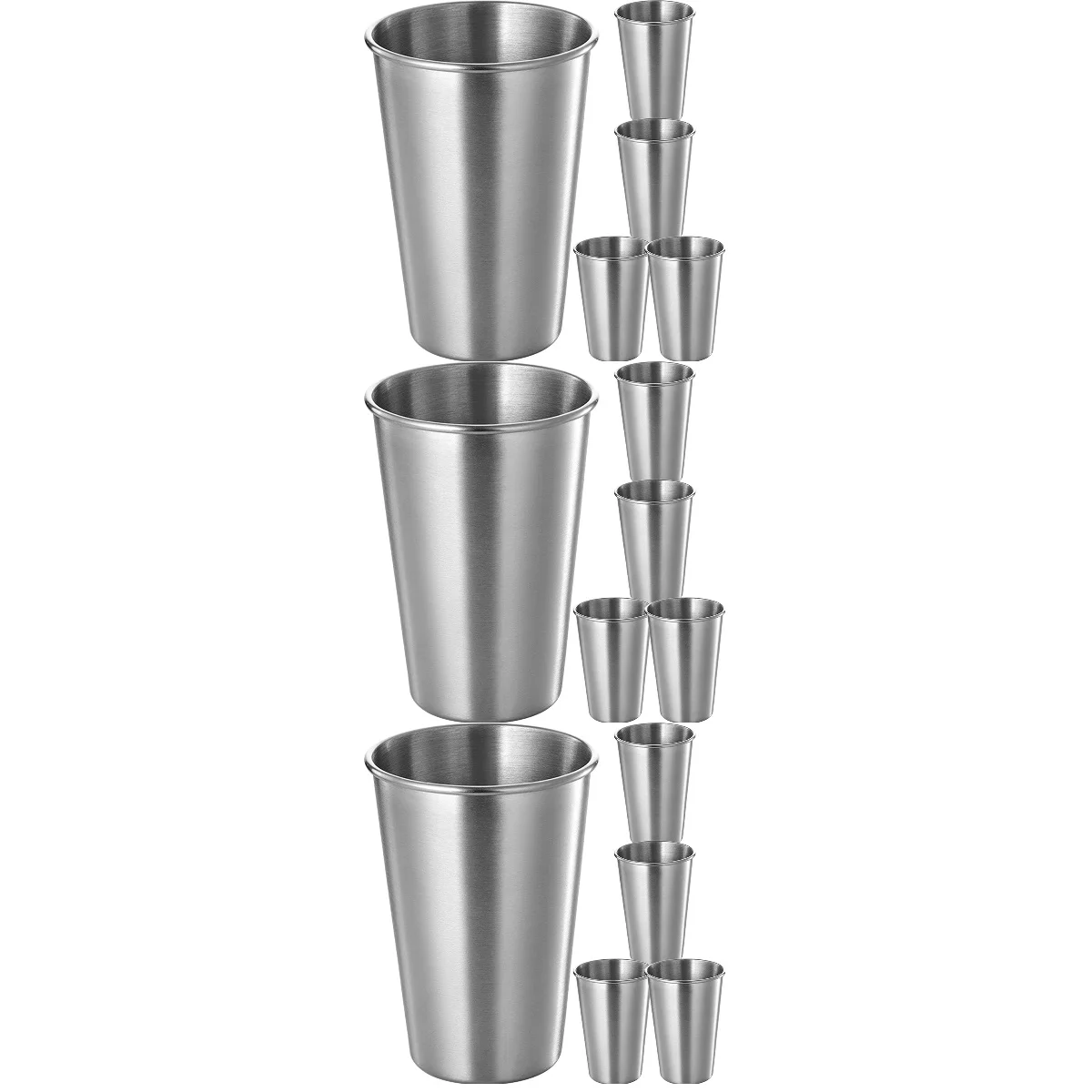 

15 pcs Stainless Steel Cups Metal Water Cups Drinking Cups for Home Bar Restaurant
