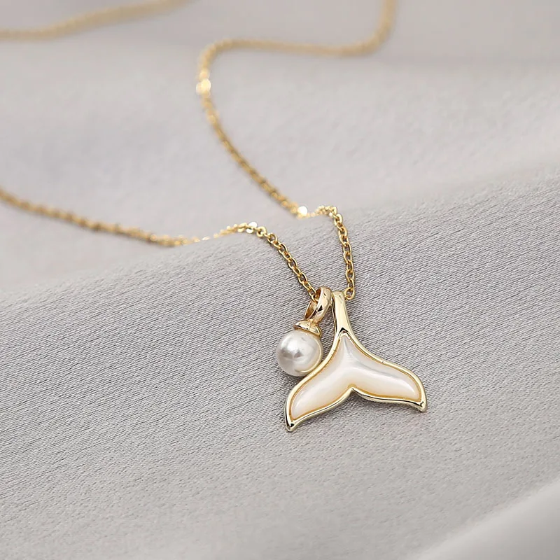 Шарм SZN из нержавеющей стали 316L новинка белый корпус хвост русалки счастливая