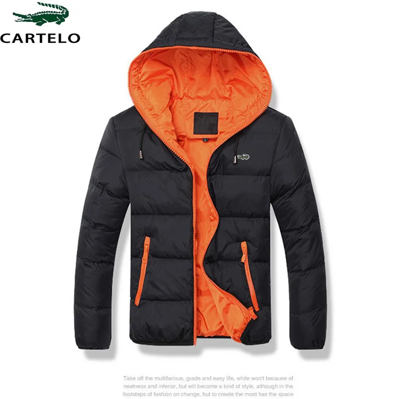 Men's embroidered Winter jacket Fashion Casual Trench coat Hooded Warm Coat Coat Oversized outdoor camping jacket Men's clothing