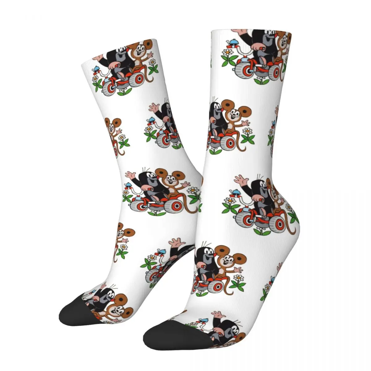 

Носки мужские компрессионные в стиле ретро, счастливые повседневные сумасшедшие носки для езды на велосипеде, в уличном стиле Харадзюку, с принтом Кротов, в подарок