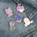 Эмалированные булавки в виде кота-волшебника на заказ, Волшебные животные, Милая брошь, значок на лацкан, животное, художественный дизайн, ювелирные изделия, брошь, булавка, оптовая продажа