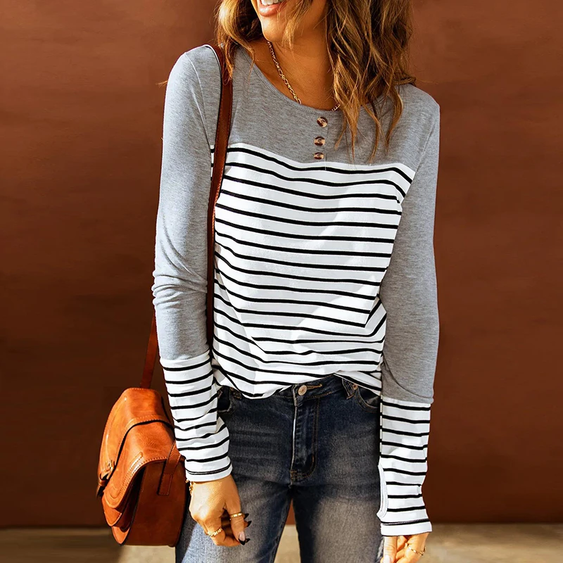 

Женский пуловер с длинным рукавом и принтом, с круглым вырезом