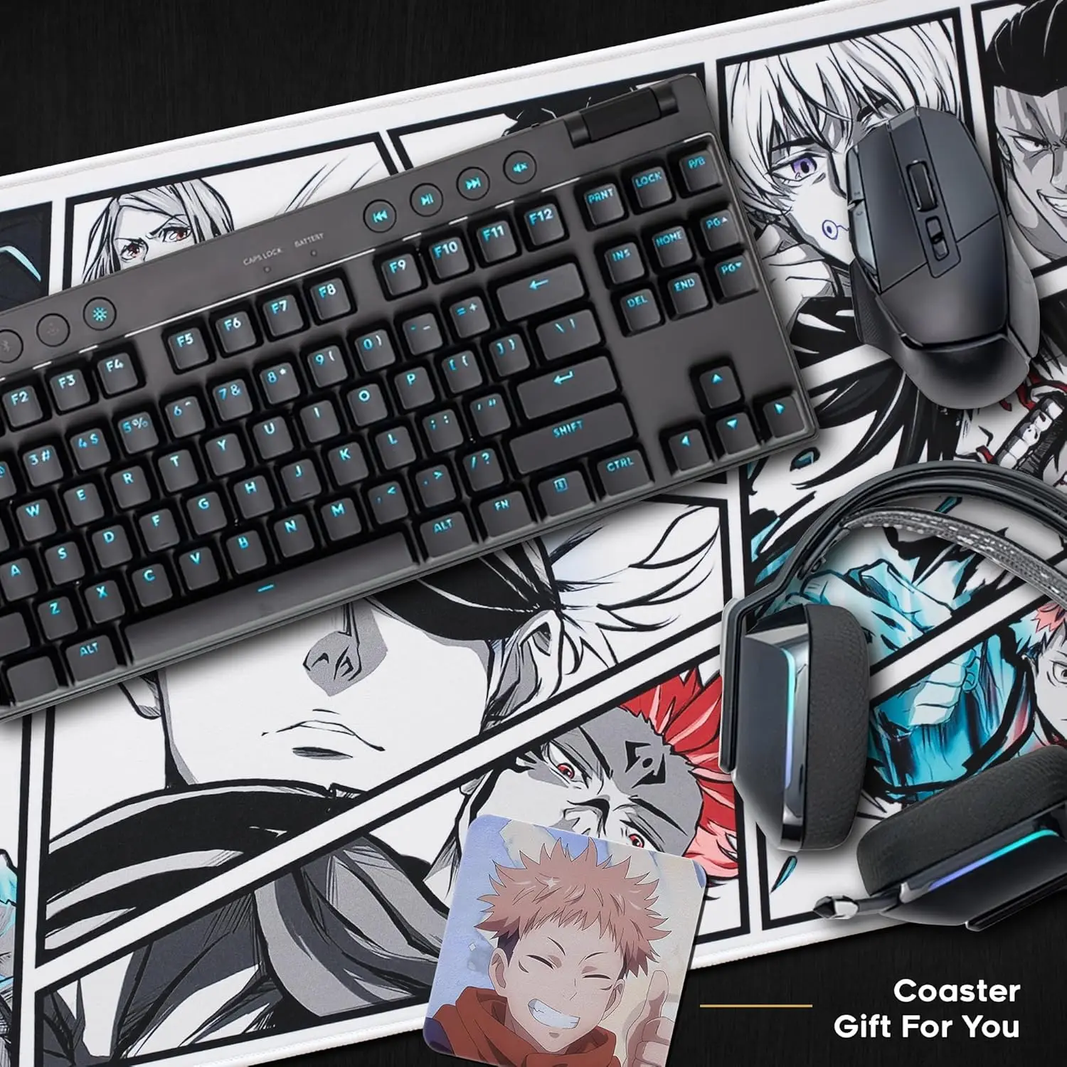 XXL игровой коврик для мыши Jujutsu Kaisen аниме настольный с расширенным нескользящим