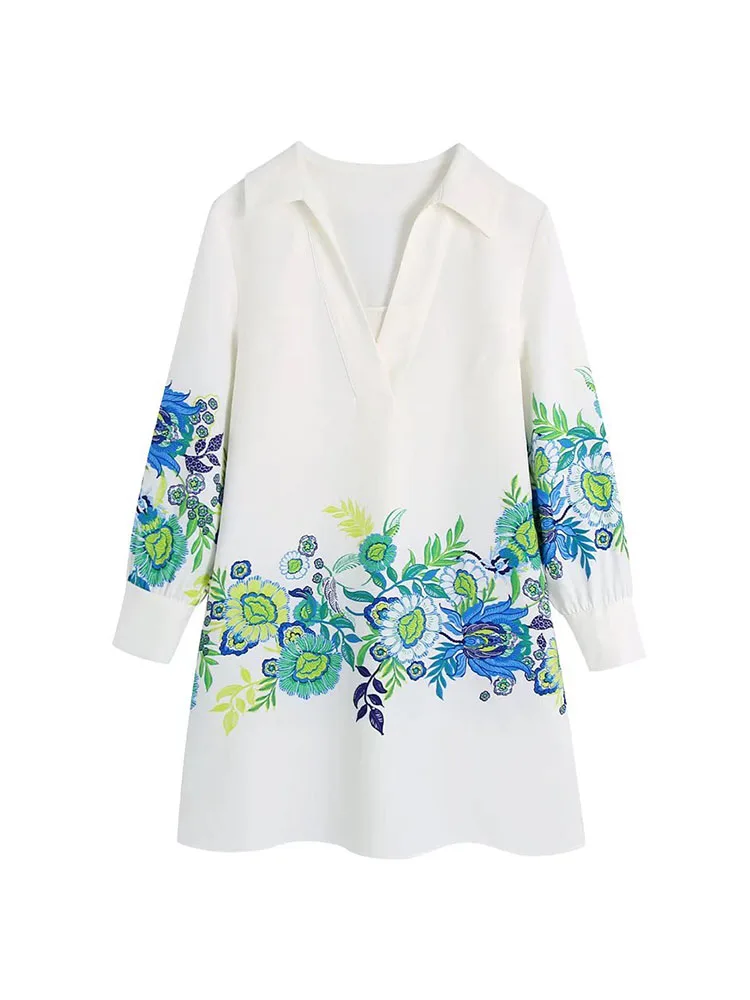 

XIKOM Summer Dresses For Women 2022 Casual Dress Mini Women's Clothing Vintage Long Sleeve Dress With Floral Pattern