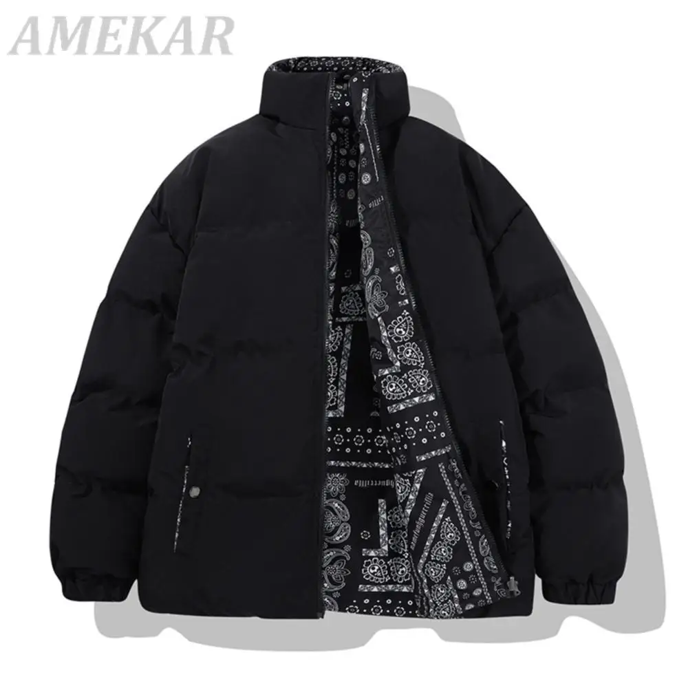 2022 Winter Jacket Men Reversible Parkas Thicken Warm Coat Mens Streetwear Jackets Parka Women Fashion Outwear Coats Oversize