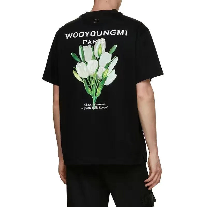 

Original WOOYOUNGMI-design color-changing tulip flower casual men and women couple pure cotton short-sleeved T-shirt