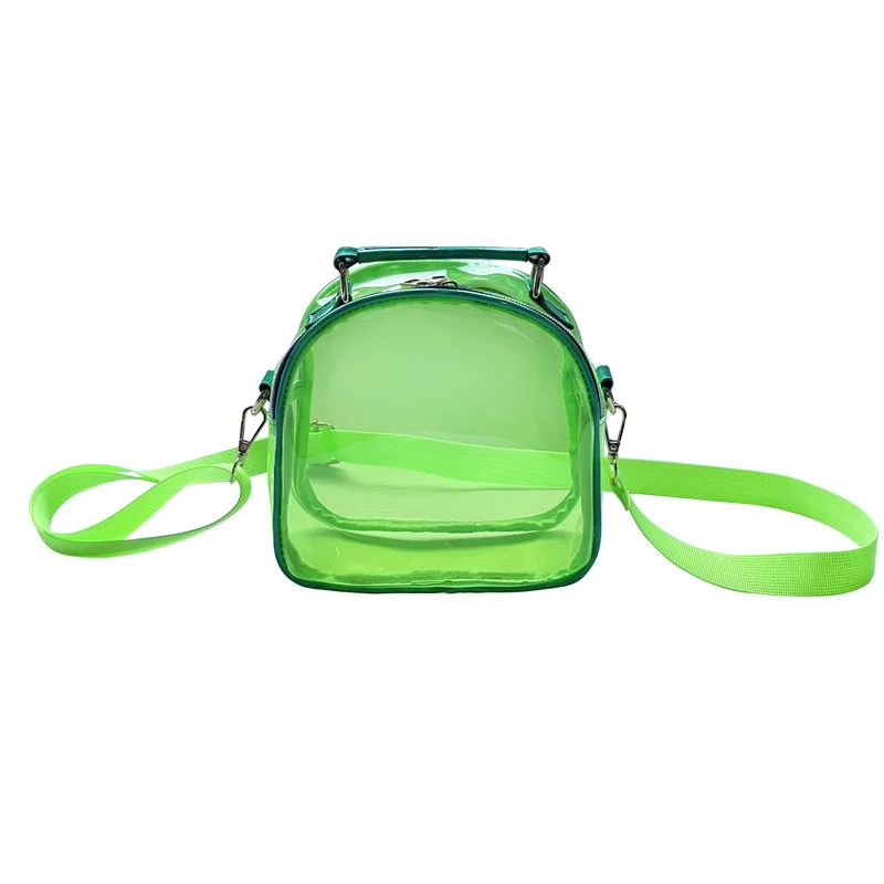 

New laser transparent single shoulder crossbody bag ins trend simple pain bag mini handheld jelly small bag PVC female bag