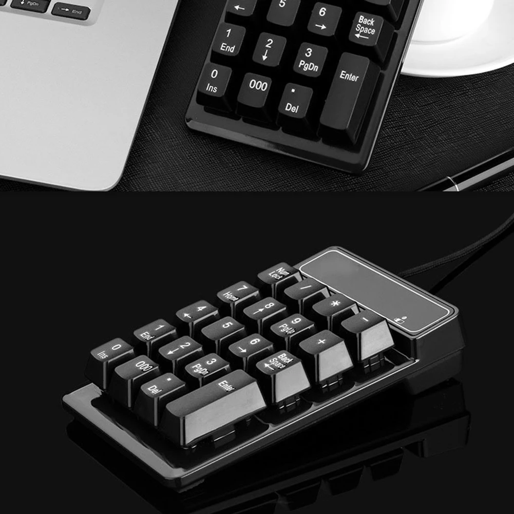 

19 Keys USB Mechanical feel Wire numeric keypad Keyboard Mini number keycaps Numpad Keyboard for Laptop Desktop PC Computer note